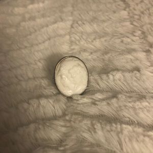 vintage white cameo ring